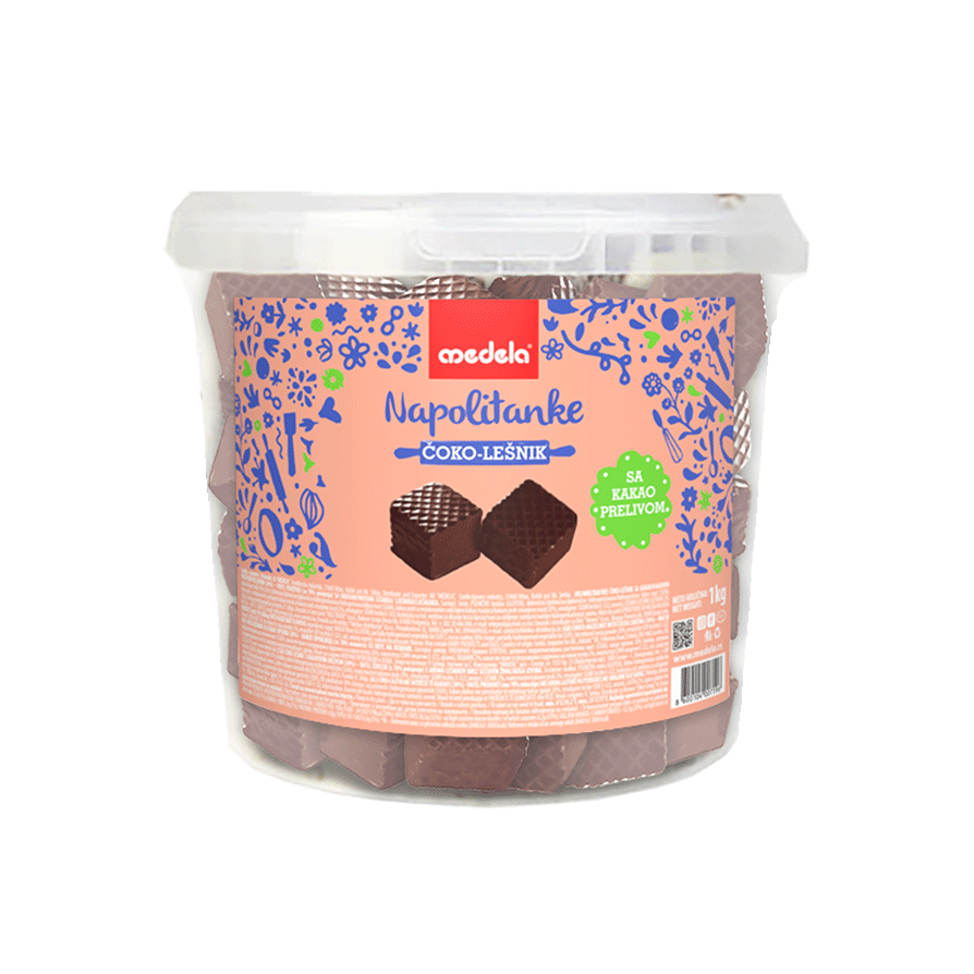 NAPOLITANKE OKO LE NIK SA KAKAO PRELIVOM 1KG Medela